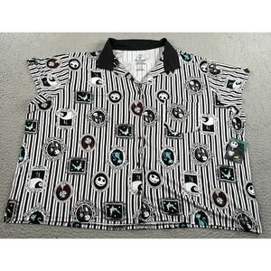 Disney The Nightmare Before Christmas Scrub Top Womens 3X AOP Short Sleeve NWT